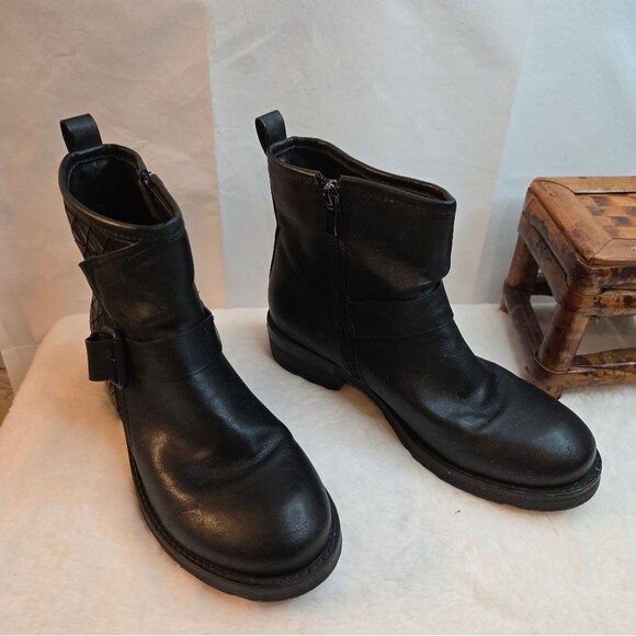 MTNG Tatum Boots Leather Textured Brand Logo Zip Closure Buckle Belt Size 37 - Picture 15 of 16